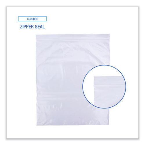 Reclosable Freezer Storage Bags, 2 Gal, 13" X 15", Clear, 100/box.