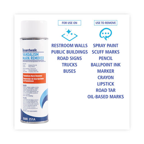 Vandalism Mark Remover, 16 Oz Aerosol Spray, 12/carton.