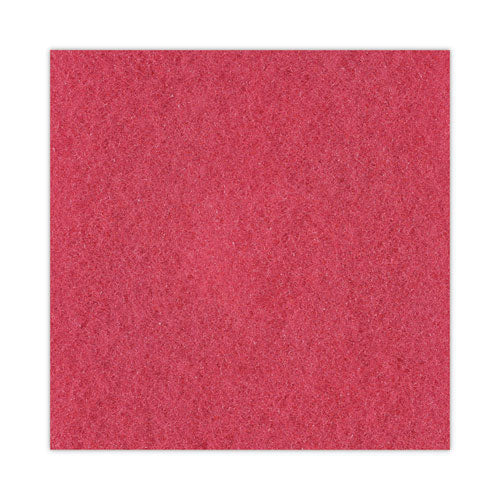 Buffing Floor Pads, 18" Diameter, Red, 5/carton.