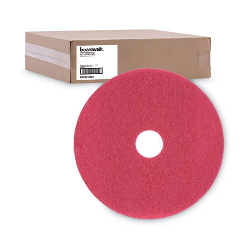 Buffing Floor Pads, 18" Diameter, Red, 5/carton.