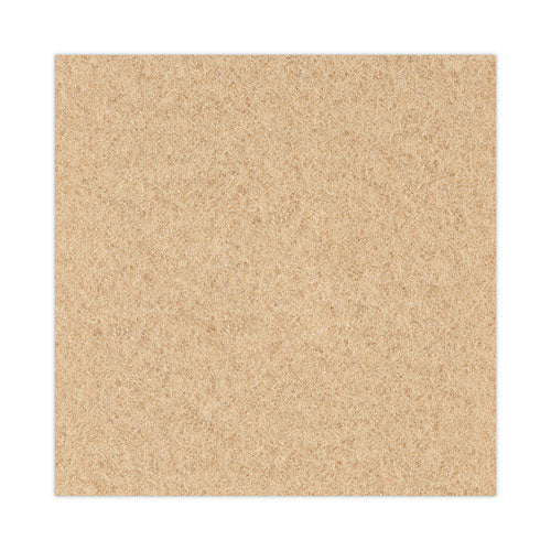 Burnishing Floor Pads, 20" Diameter, Tan, 5/carton.