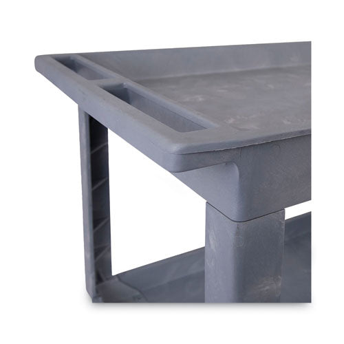 Two-shelf Utility Cart, Plastic, 2 Shelves, 300 Lb Capacity, 24" X 40" X 31.5", Gray.