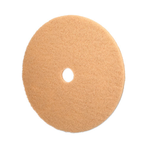 Burnishing Floor Pads, 27" Diameter, Tan, 5/carton.