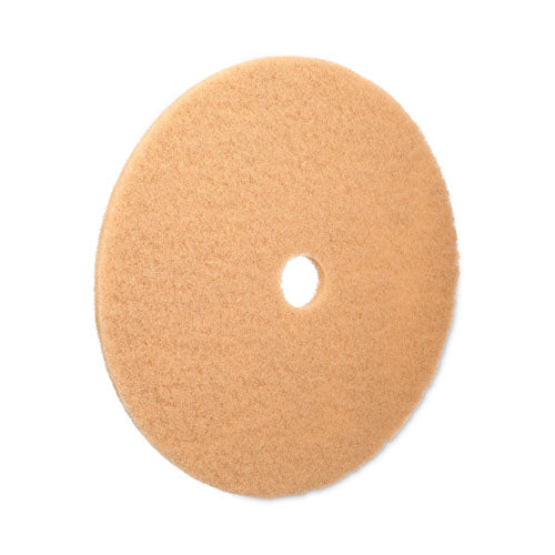 Burnishing Floor Pads, 27" Diameter, Tan, 5/carton.