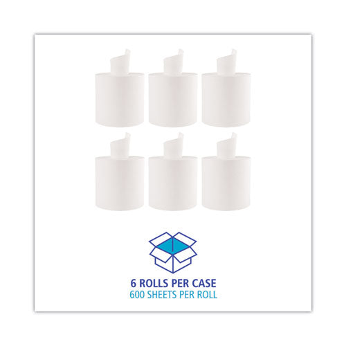 Center-pull Roll Towels, 2-ply, 10 X 7.6, White, 600/roll, 6/carton.