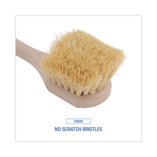 Utility Brush, Cream Tampico Bristles, 5.5" Brush, 3" Tan Plastic Handle.