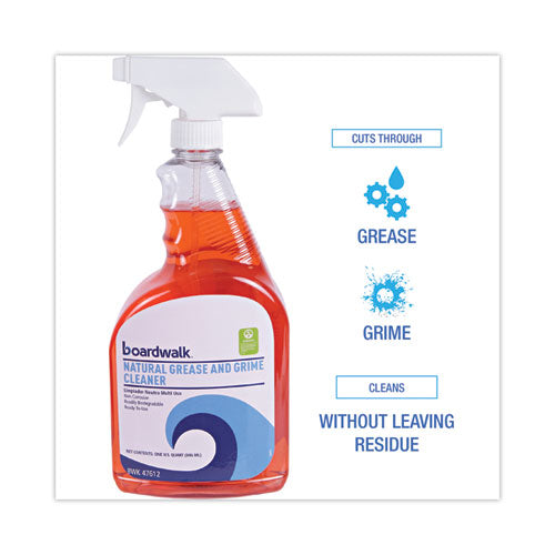 Boardwalk Green Natural Grease And Grime Cleaner, 32 Oz Spray Bottle.