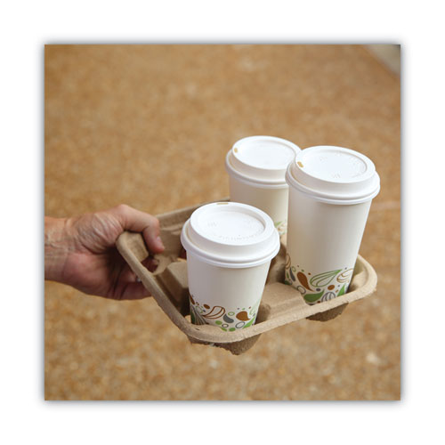 Cup Carrier Tray, 8 Oz To 32 Oz, Four Cups, Kraft, 300/carton.