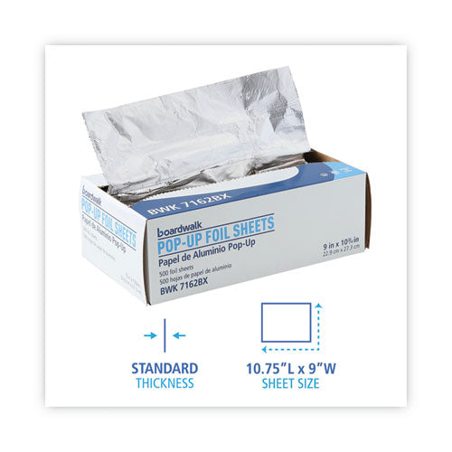 Standard Aluminum Foil Pop-up Sheets, 63 Gauge, 9 X 10.75, 500 Sheets/box.