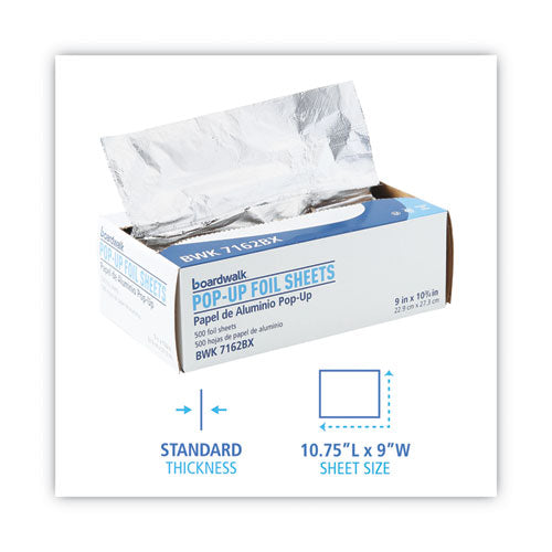 Standard Aluminum Foil Pop-up Sheets, 63 Gauge,9 X 10.75, 500 Sheets/box, 6 Boxes/carton