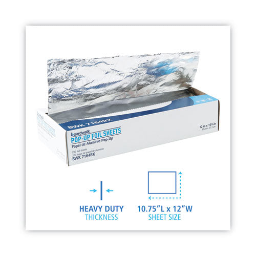 Heavy-duty Aluminum Foil Pop-up Sheets, 63 Gauge, 12 X 10.75, 200 Sheets/box,12 Boxes/carton