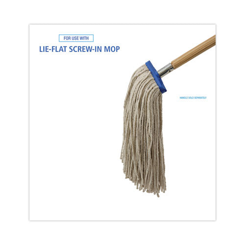 Cut-end Lie-flat Wet Mop Head, Cotton, 16oz, White.
