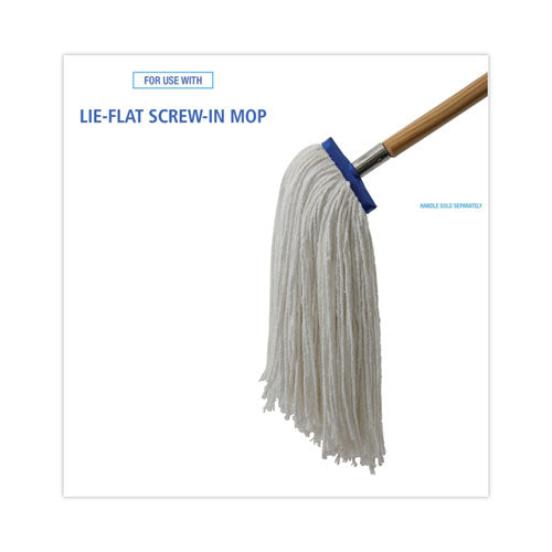 Cut-end Lie-flat Wet Mop Head, Rayon, 16oz, White, 12/carton.