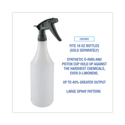 Chemical-resistant Trigger Sprayer 320cr, 7.25" Tube, Fits16 Oz Bottles, Gray, 24/carton.