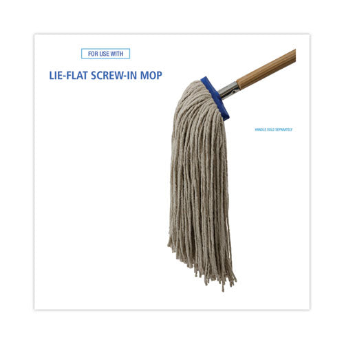 Cut-end Lie-flat Wet Mop Head, Cotton, 24oz, White, 12/carton.