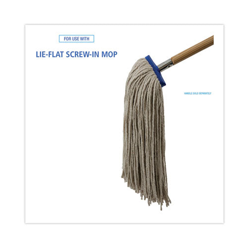 Cut-end Lie-flat Wet Mop Head, Cotton, 24oz, White.