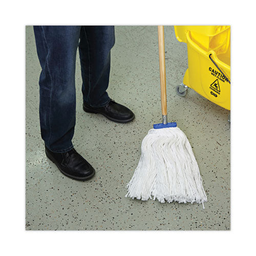 Cut-end Lie-flat Wet Mop Head, Rayon, 24oz, White.