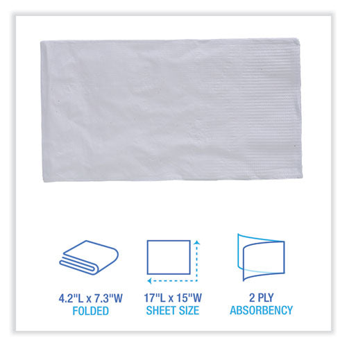 Dinner Napkin, 2-ply, 17 X 15, White, 100/pack, 30 Packs/carton.