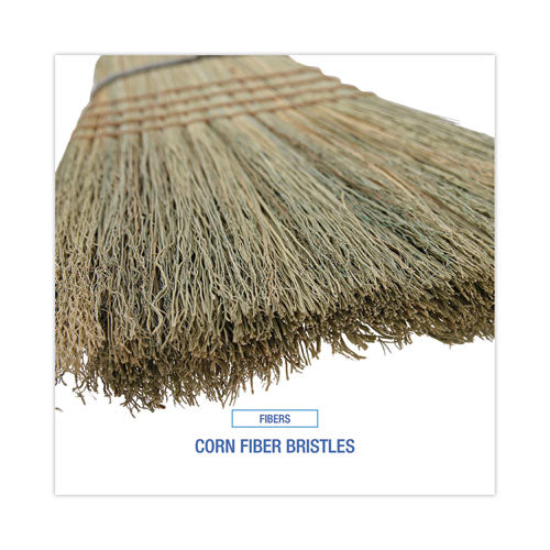 Warehouse Broom, Corn Fiber Bristles, 56" Overall Length, Natural.