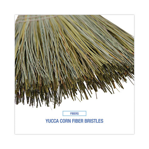 Warehouse Broom, Yucca Corn Fiber Bristles, 56" Overalll Length, Natural, 12/carton.