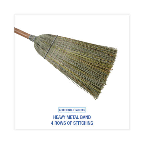 Warehouse Broom, Yucca/corn Fiber Bristles, 56" Overall Length, Natural.