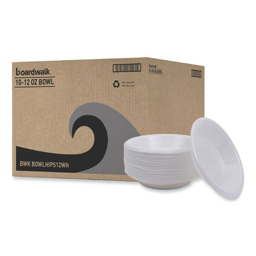 Hi-impact Plastic Dinnerware, Bowl, 10 To 12 Oz, White, 1,000/carton.