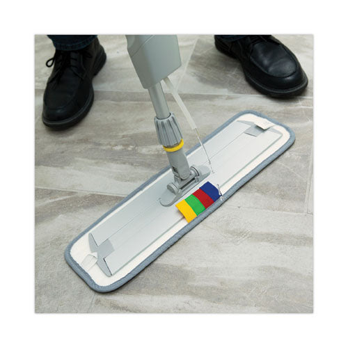 Bucketless Microfiber Mop System,5 X 18 Blue Microfiber Head, 59" Gray Aluminum/polypropylene Handle