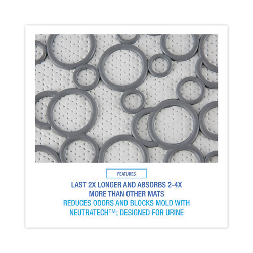 Commode Mat 2.0, Rubber, 22 X 22, Gray/white, 6/carton.