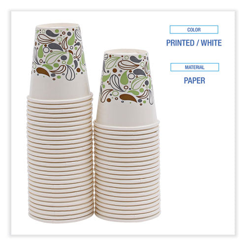 Deerfield Printed Paper Cold Cups, 12 Oz, 50 Cups/sleeve, 20 Sleeves/carton.