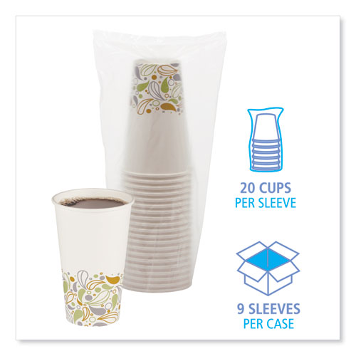 Deerfield Printed Paper Hot Cups, 16 Oz, 50 Cups/sleeve, 20 Sleeves/carton.