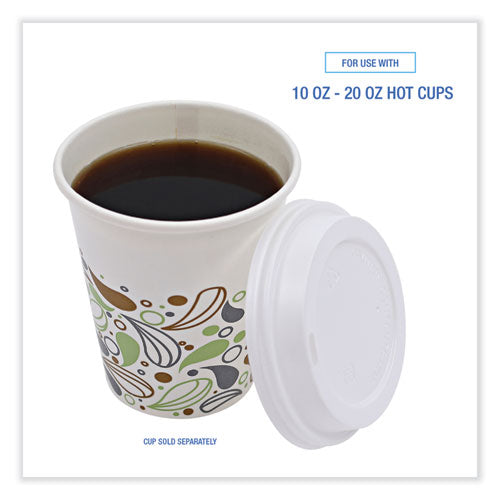 Deerfield Hot Cup Lids, Fits 10 Oz To 20 Oz Cups, White, Plastic, 50/pack, 20 Packs/carton.