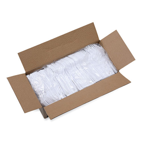 Heavyweight Polystyrene Cutlery, Fork, White, 1000/carton.