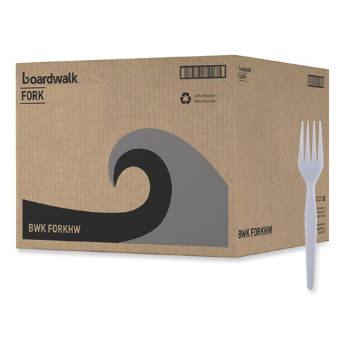 Heavyweight Polystyrene Cutlery, Fork, White, 1000/carton.