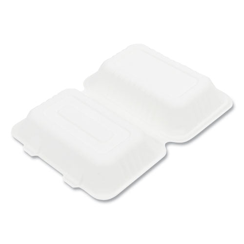 Bagasse Pfas-free Food Containers,Hoagie/hinged Lid, 1-compartment, 6 X 3 X 9, Tan, Bamboo/sugarcane, 250/carton