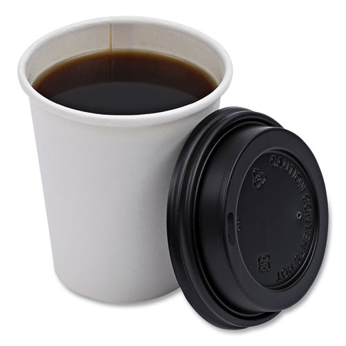 Hot Cup Lids, Fits 10 Oz To 20 Oz Hot Cups, Black, 1,000/carton.