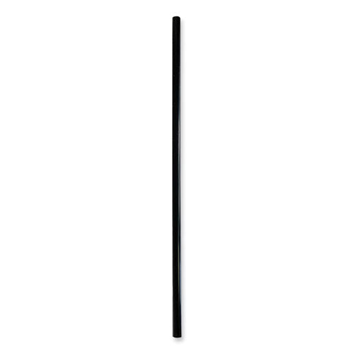 Wrapped Jumbo Straws, 7.75", Polypropylene, Black, 250/pack, 50 Packs/carton.