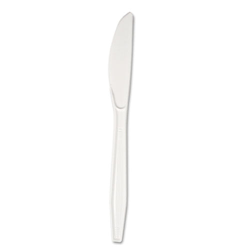 Heavyweight Polystyrene Cutlery, Knife, White, 1000/carton.