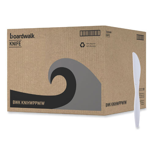 Heavyweight Wrapped Polypropylene Cutlery, Knife, White, 1,000/carton.