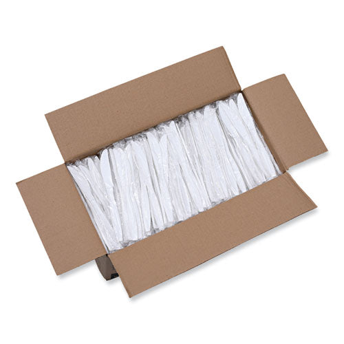 Heavyweight Wrapped Polypropylene Cutlery, Knife, White, 1,000/carton.