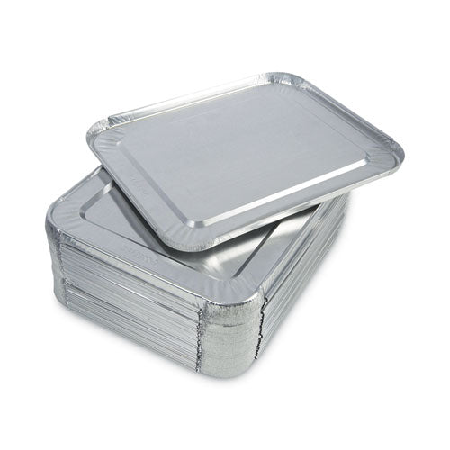 Aluminum Steam Table Pan Lids, Fits Half-size Deep Pan, 290 Gauge, 0.63" Deep, 10.5 X 12.81, 100/carton.