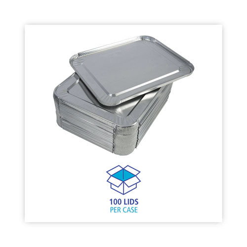 Aluminum Steam Table Pan Lids, Fits Half-size Deep Pan, 290 Gauge, 0.63" Deep, 10.5 X 12.81, 100/carton.