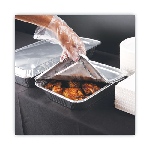 Aluminum Steam Table Pan Lids, Fits Half-size Deep Pan, 290 Gauge, 0.63" Deep, 10.5 X 12.81, 100/carton.