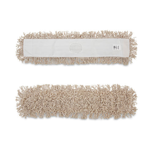 Cotton Dry Mopping Kit, 36 X 5 Natural Cotton Head, 60" Natural Wood Handle.