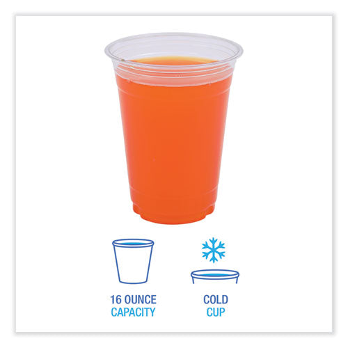 Clear Plastic Cold Cups, 16 Oz, Pet, 50 Cups/sleeve, 20 Sleeves/carton.