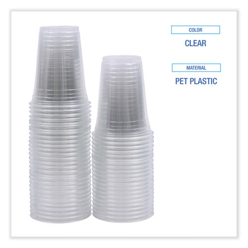 Clear Plastic Cold Cups, 16 Oz, Pet, 50 Cups/sleeve, 20 Sleeves/carton.