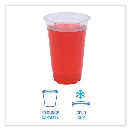 Clear Plastic Cold Cups, 20 Oz, Pet, 50 Cups/sleeve, 20 Sleeves/carton.