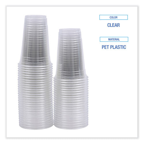 Clear Plastic Cold Cups, 20 Oz, Pet, 50 Cups/sleeve, 20 Sleeves/carton.