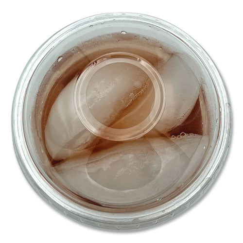 Pet Cold Cup Dome Lids, Fits 9 Oz To 10 Oz Pet Cups, Clear, 100/pack.