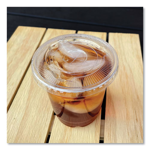 Crystal-clear Cold Cup Straw-slot Lids, Fits 9 To 10 Oz Pet Cups, 1,000/carton.