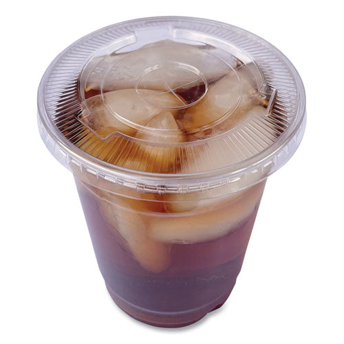 Crystal-clear Cold Cup Straw-slot Lids, Fits 9 To 10 Oz Pet Cups, 1,000/carton.